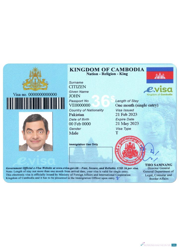Download CAMBODIA visa version 2 Photoshop template